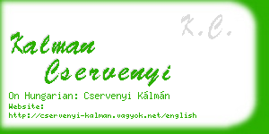 kalman cservenyi business card
